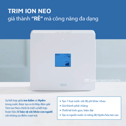 Máy điện giải ion kiềm giàu Hydro Trim ion Neo (Trọn bộ)